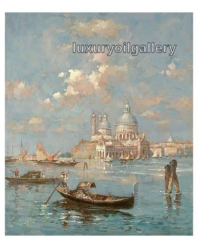 ציור שמן של מבנים יפים בונציה